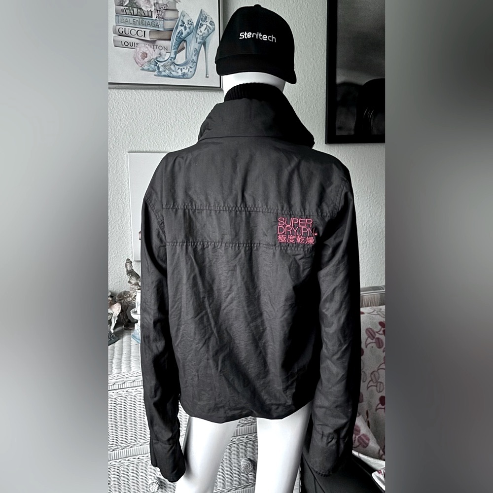 Superdry Japan The Windcheater Jacket Triple Layer Zippers Charcoal Black Size L